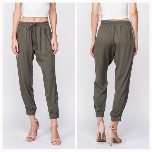 1 LEFT‼️ Lizzie Pocketed Joggers-Olive - Picture 4 of 4
